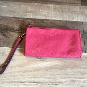 Coach double zip wristlet wallet